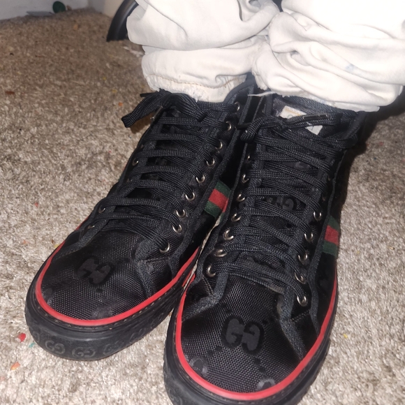 Gucci Other - Gucci Black and Red High-Top Sneakers